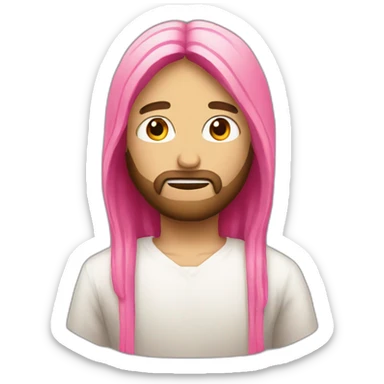 jesus emo with pink hair sticker