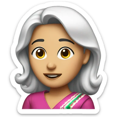 Create an image of a Mexican television character named "Adela Micha."  sticker