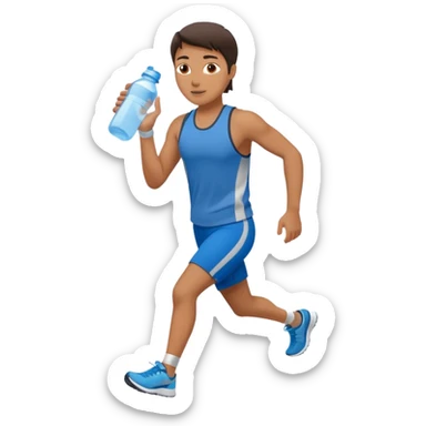 Jogger with water bottle, Park Visitors. sticker