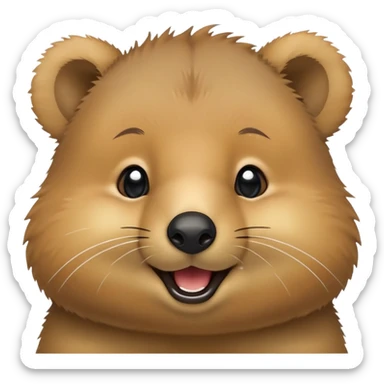 cinematic-cute-smiling-quokka-portrait-emoji,-head-tilted-playfully-and-inquisitively,-featuring-a-fluffy,-round-face-with-a-naturally-cheerful-grin-and-bright,-sparkling-eyes-full-of-playful-curiosity,-simplified-yet-irresistibly-adorable- sticker