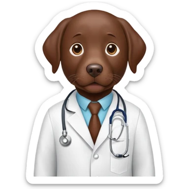 Chocolate lab doctor sticker