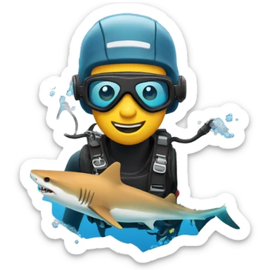 SCUBA diving with tiger shark sticker