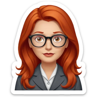 Heavy set mid 50's long red hair women hazel eyes sticker