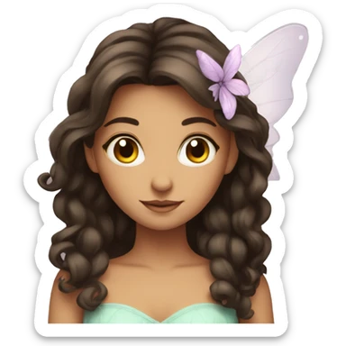 Brunette fairy attractive  sticker