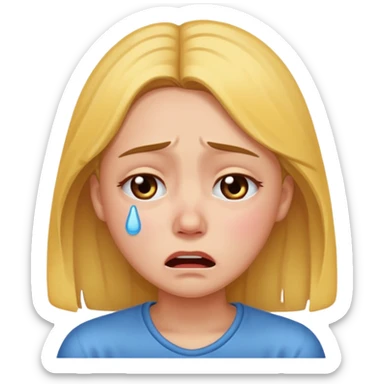 Girl sobbing sticker