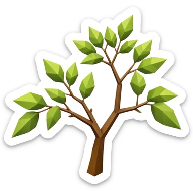 low poly branch white godly   sticker
