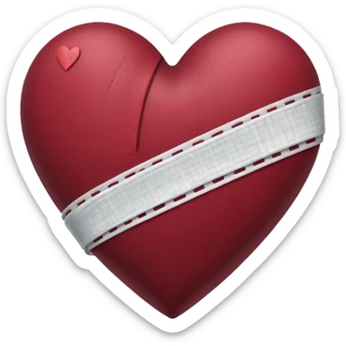 Heart bandaged burgendy sticker