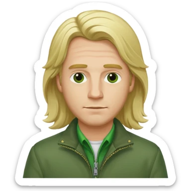 james sunderland silent hill 2 a man with blonde long  hair and green jacket sticker