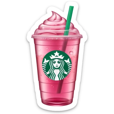 refreshing pink iced tea in Starbucks cup sticker