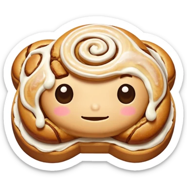 cinnamon roll bowtie sticker