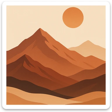 A modern desert mountain, wallpaper, modern sticker