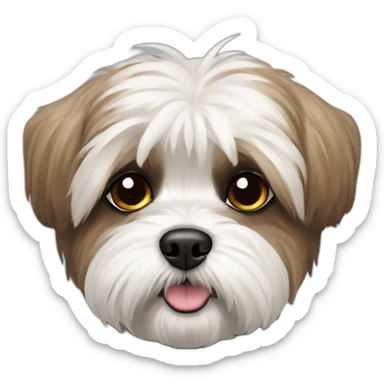 Dog shih tzu westie mix dark fur sticker