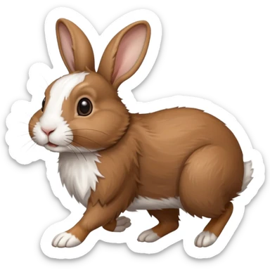 High resolution of a running farm rabbit sticker