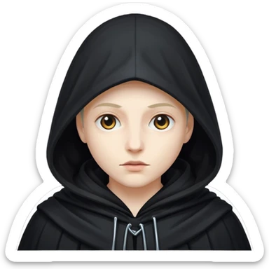 A shadowy figure wearing a hooded cloak sticker