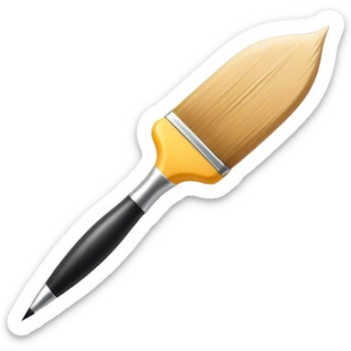 A digital paintbrush hovering in the air, drawing an incomplete emoji with smooth, sketch-like lines. Tiny sparkles and creative energy flow from the brush, giving the sense of creation. Minimalist, clean, and modern digital illustration, perfect for an empty state UI. sticker