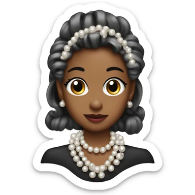 Coquette bow out of pearls sticker