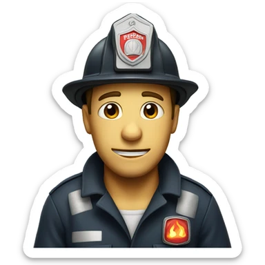 A fireman that is telling a lie sticker