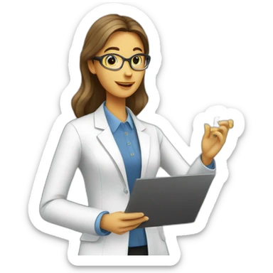 Agathe giving a business chemistry presentation sticker