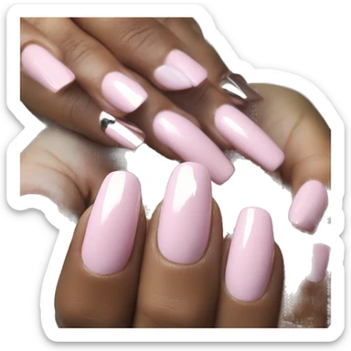 light pink chrome nails sticker