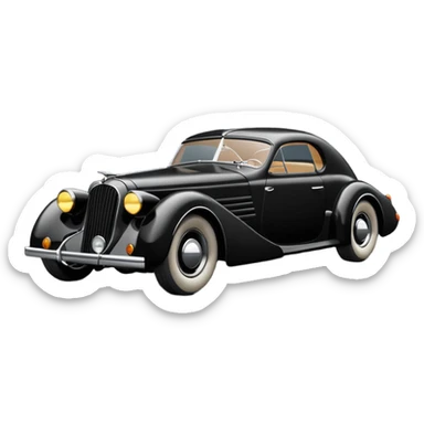  the animated 1990’s series Batmobile loosely based on 1936 cord 812 (flat square bodywork edging and front) stealthy understated  sticker