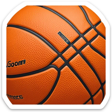Cinematic Realistic image of a basketball rendered in vivid orange with a pebbled surface texture and crisp stitching details, set against a high-contrast backdrop that highlights its dynamic, sporty essence sticker