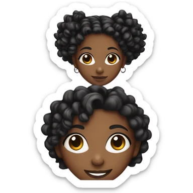  Pretty black girl with black braids and curls  sticker