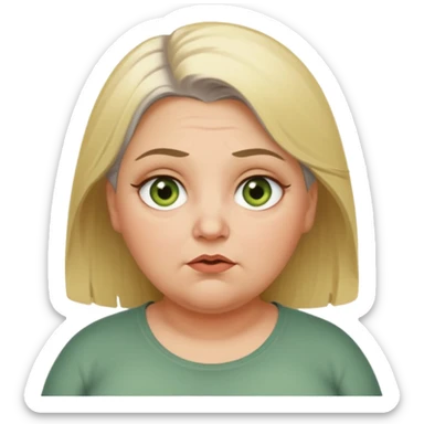 Overweight, blonde and grey haired female with golden green Hazel eyes having a bad week rolling eyes animated sticker