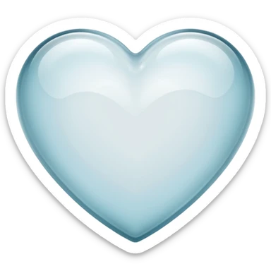 white heart with a glass look sticker