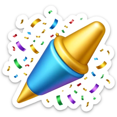 3D party popper icon sticker