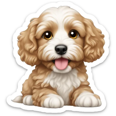 Cavapoo puppy sticker