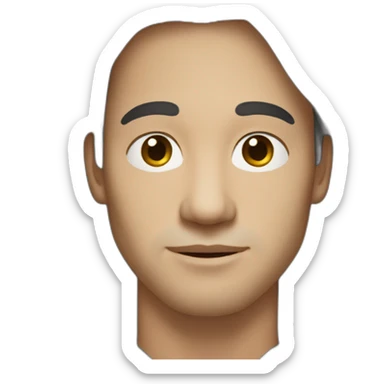 man with light skin tone and long dark hair and a thin nose wearing a long gray scarf sticker