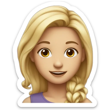 smile girl blond with ipad pro sticker