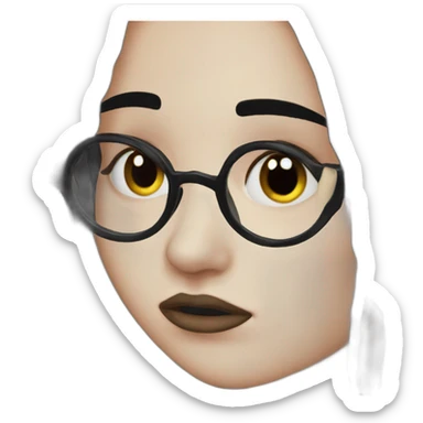 Crying-goth-girl-dark-hair-with-glasses sticker