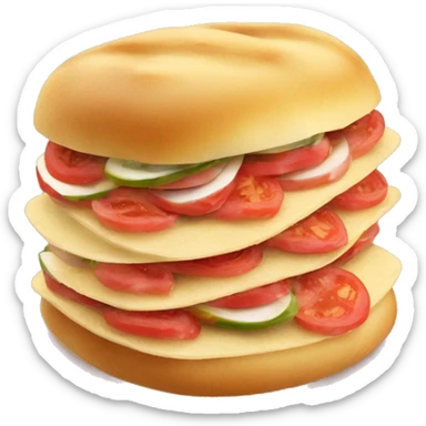 Tostada de pan con tomate natural rallado, encima jamón ibérico y queso curado sticker