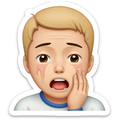 Meguru Bachira choking himself while crying sticker