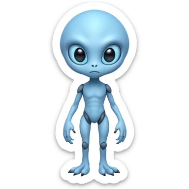 full body cute humanoid peacefull alien furry with 6 legs and eye stalks stands upright and looks intelligent sticker