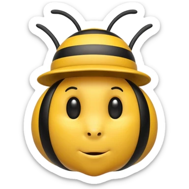 draw a bee in gentle hat sticker