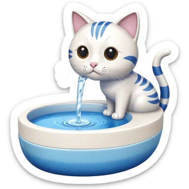 modern pet water fountain for cats sticker