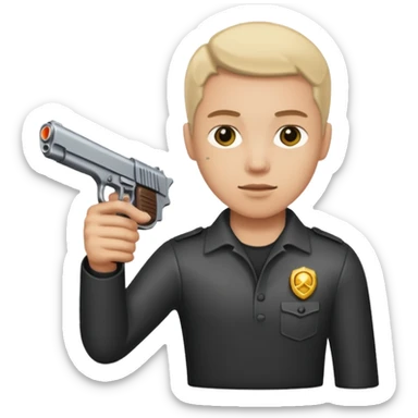 Un emocionante con una nueve milímetro sticker