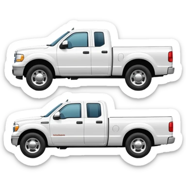 WHITE PICKUPTRUCK SIDE VIEW ELLISDON NAME ON TRUCK sticker