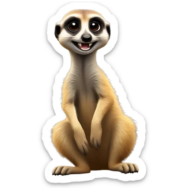 A meerkat farting kn the camera and laughing sticker