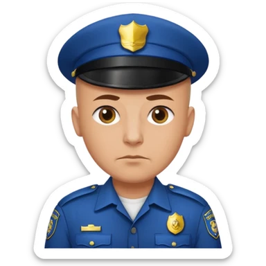 bald police with no hat sticker