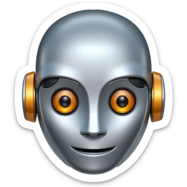 Crée-moi un robot sympathique, pour un chatbot moderne, je veux uniquement la tête sans le corps sticker