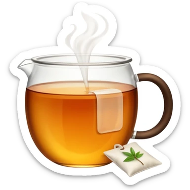 a healthy tea with a bag that you would drink if you are sick sticker