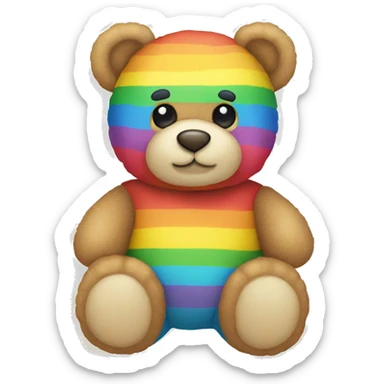 Teddy bear in rainbow colors sticker