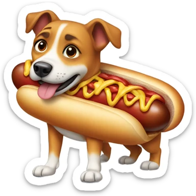 dog in a hotdog costume sticker