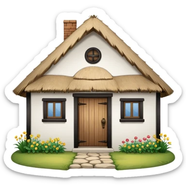 A Ukrainian peasant house with white walls sticker