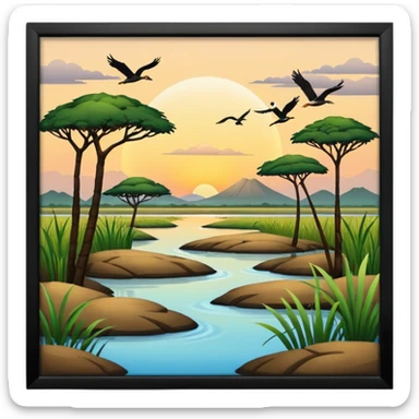 african wetlands sticker