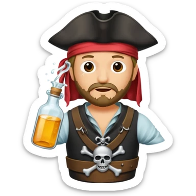 Erstelle mir einen Pirat in einer Flasche ein Lied singt sticker