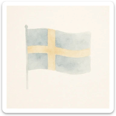 svenska flaggan, Swedish flag, watercolor art style, soft colors, textured brush strokes sticker
